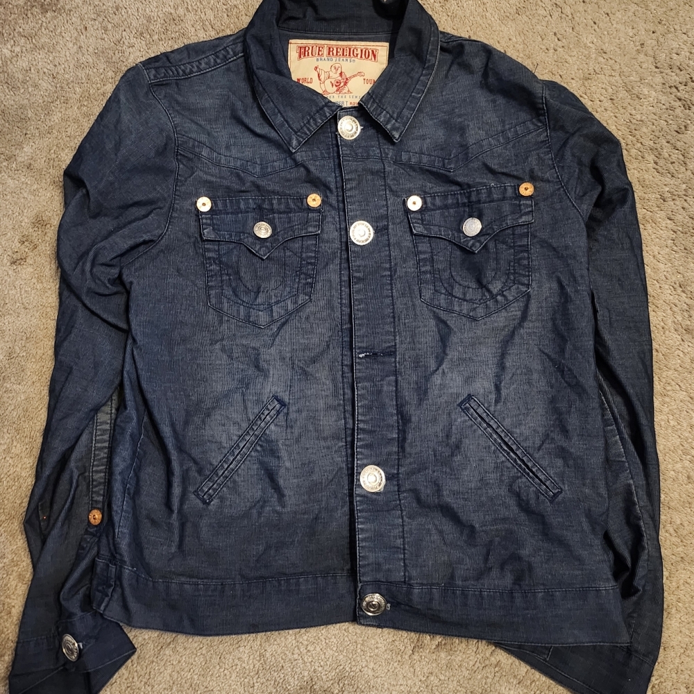 Vintage 1990s True Religion Denim Button Up Longsleeve Shirt SIZE L